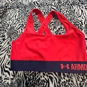 Under Armour Red and Blue Sports Bra Medium Impact